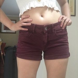 American eagle outfitters maroon burgundy shorts